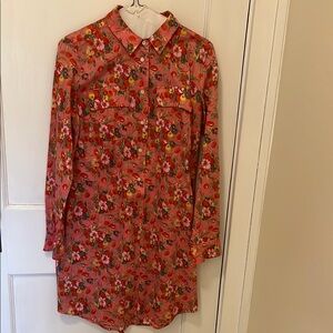 Floral Button-Up Shirt Dress